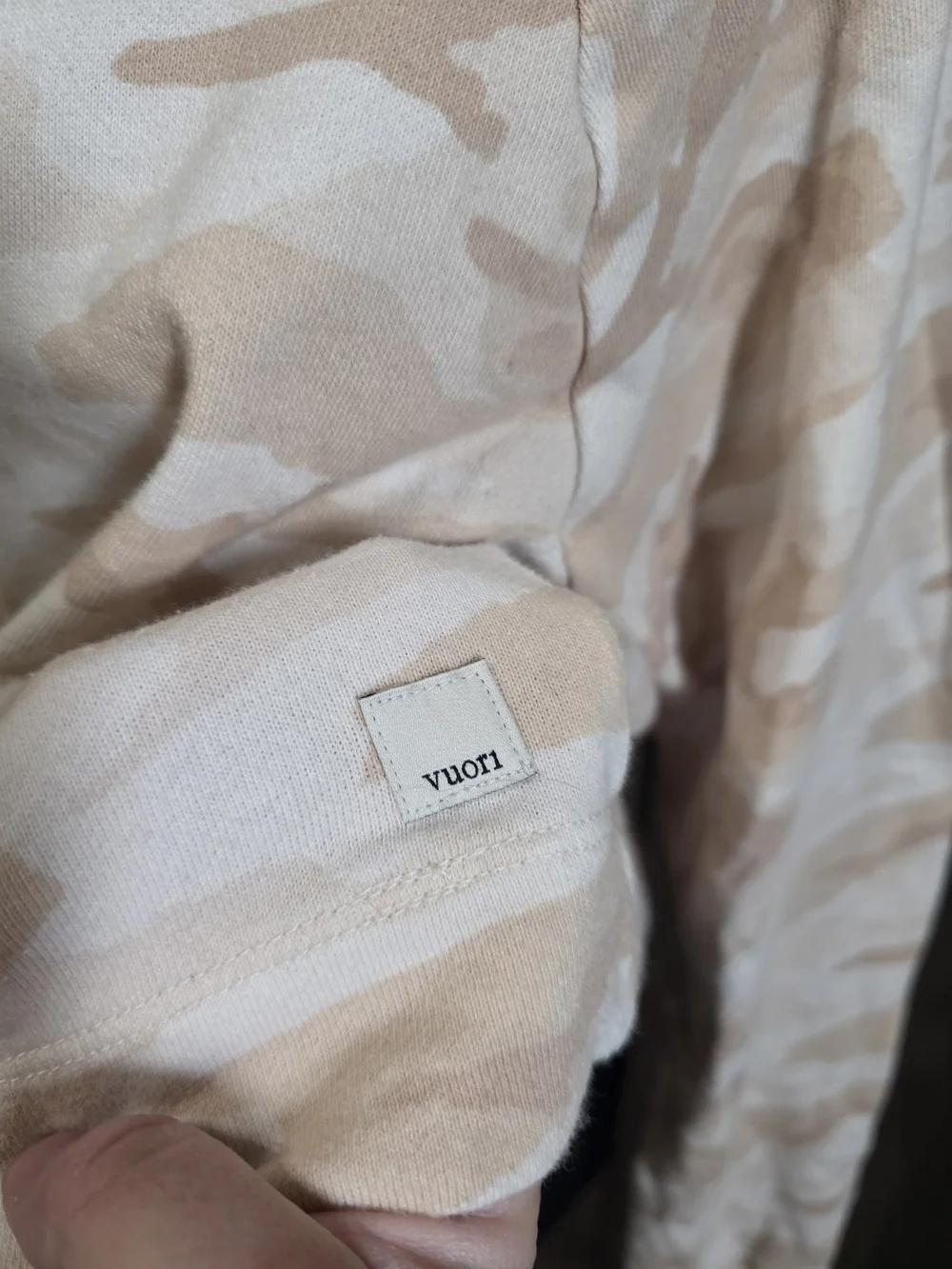 Vuori Light Beige Camo Hooded Pullover - Picture 3 of 4